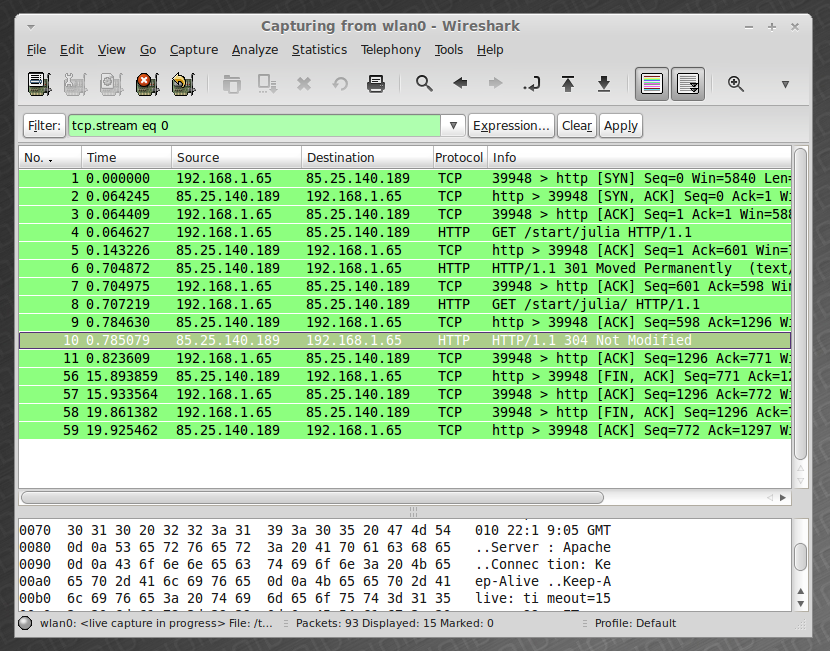 Sniff HTTP Post Data with Wireshark Yeah Hub