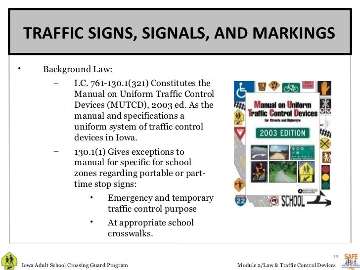 MUTCD Supplement Part 2 Traffic control devices for